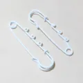 Eco-friendly spray painted iron safety pin with hanging loops, doll pendant accessory 61x17mm. - AJ4-44