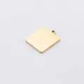 Pendentif carré doré en acier inoxydable miroir pour animal DIY gravure bijou - Or