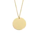 Gold stainless steel blank round coin pendant necklace, minimalist DIY charm jewelry. - 25mm / Gold