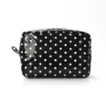 Black white polka dot cosmetic bag waterproof makeup storage pouch travel portable organizer. - Black Polka Dot