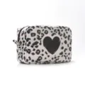 Waterproof leopard print cosmetic bag, stylish travel makeup storage organizer for daily use. - L / Black Heart