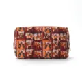 Quilted Corgi print cosmetic bag, cute puppy pattern makeup pouch, portable storage bag. - Checkered Puppy