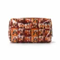 Quilted corgi print cosmetic bag, cute puppy pattern makeup pouch, large capacity storage bag. - PVC Plaid Puppy