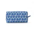 Quilted cosmetic bag blue shell pattern portable travel makeup pouch storage organizer - Small Blue Shell