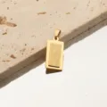 Pendentif Rectangulaire Givré Plaqué Or 18K Accessoire Bijou DIY Élégant Polyvalent Tendance - Rectangulaire Mat / Or