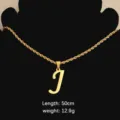 Minimalist stainless steel letter J pendant rope chain necklace for daily fashion wear. - Letter J