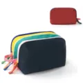 Colorful dopamine cosmetic pouch multi-color travel toiletry organizer bag for women - Navy Red