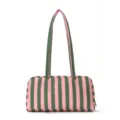 Pink and green striped shoulder bag, stylish contrast color handbag for casual daily use - Green and Pink Stripes