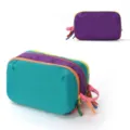 Colorful cosmetic travel bag multi-layer zipper portable makeup pouch storage organizer case - Dark Purple Green