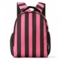 Sac à dos enfant rayé rose et marron cartable décontracté léger voyage loisir - Rayé Chocolat Rose