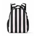 Sac à dos rayé noir et blanc pour enfants variante de cartable léger pour usage quotidien. - Rayures Noires et Blanches