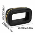 Black PU transparent cosmetic bag large capacity travel toiletry storage bag with gold zipper - S / Black