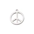 Stainless steel peace sign pendant charm for DIY necklace bracelet jewelry making accessories - Steel