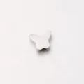 Stainless steel butterfly small hole bead detail shot, polished mirror finish diy accessory. - Steel