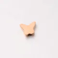 Stainless steel butterfly hole bead detail close up shot showing polished rose gold surface - Rose Gold