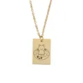 Vue détaillée du collier chaîne en or avec pendentif donut animal mignon gravé, élégant. - Motif 9 (JG0047)