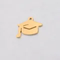 Edelstahl goldene Doktorhut Form Anhänger Charm für DIY Schmuck Basteln und Abschluss Geschenke. - Stahlfarben