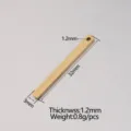 Stainless steel geometric long bar jewelry accessory, polished gold rectangular pendant with hole, 32x3mm - Rose Gold
