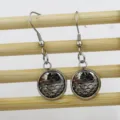 Stainless steel round fish scale drop earrings for women fashion daily wear jewelry gift - 12mm / 10