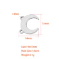Pendentif lune croissant fer à cheval en acier inoxydable accessoire DIY 14x15mm - S / Acier