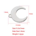 Roestvrijstalen Maan Hanger DIY Sieraden Component C Vorm Charm met Maat 15.5x15mm - S / Staalkleur