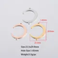 Détail pendentif lune en acier inoxydable, 23,5x29,9mm apprêt bijoux DIY avec un trou. - L / Acier
