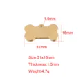 Stainless Steel Bone Pet ID Tag Blank Laser Engraving Pendant DIY Jewelry Accessories 31x16mm - 31*16mm / Rose Gold