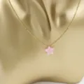 Exquisite pink resin opal star pendant necklace with golden stainless steel chain for women. - Pink
