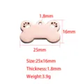 Colgante de placa de identificación para mascotas de acero titanio hueso oro rosa - 25x16mm Pata de Perro Hueca / Rosa oro
