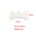 Stainless steel bone shape pet ID tag blank DIY laser engraved pendant 31x16mm 3.9g - 31x16mm Dog Bone / Steel