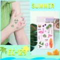 Kids summer Hawaiian temporary tattoo stickers waterproof cute flamingo palm tree set - EC-129
