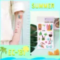 Kids temporary tattoo stickers Hawaiian surfing cartoon waterproof body art decal variant style - EC-131
