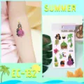 Kids temporary tattoo stickers Hawaiian style waterproof cute cartoon body art for children party. - EC-132