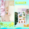 Kids summer temporary tattoo stickers, cute Hawaiian fruit cartoon waterproof body art for kids. - EC-134