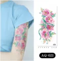 Pegatina de tatuaje temporal impermeable brazo de flores de acuarela para mujeres - AQ-021 / 210*100mm