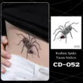 Realistic 3D spider temporary tattoo sticker for Halloween, waterproof and durable design. - 3D Spider Style (CD-052)