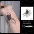 Realistic 3D spider temporary tattoo sticker for Halloween, waterproof arm hand body art. - 3D Spider Style (CD-054)