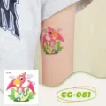 Kids glitter dinosaur temporary tattoo cute cartoon waterproof party sticker for kids - CG-081 Glitter Dinosaur Tattoo Sticker / 60*60mm
