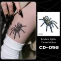 Realistic 3D blue spider temporary tattoo sticker waterproof body art for hand or arm. - 3D Spider Style (CD-056)