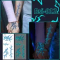 Pegatina de tatuaje temporal impermeable de rayo luminoso para estilo de anime cosplay. - Bsi-012 (Pegatina de Tatuaje Cazador de Demonios Luminoso)