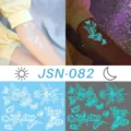 Glow in the dark butterfly temporary tattoo sticker, waterproof long lasting arm body art. - JSN-082 Glow Tattoo Sticker