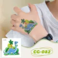 Kids waterproof glitter dinosaur temporary tattoo stickers party decorative body art supplies - CG-082 Glitter Dinosaur Tattoo Sticker / 60*60mm