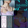 Pegatina de tatuaje temporal impermeable luminosa, diseño de rayo genial para cosplay. - Bsi-008 (Pegatina de Tatuaje Cazador de Demonios Luminoso)