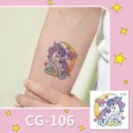 Kids glitter unicorn temporary tattoo sticker waterproof cute cartoon party body art decor - CG-106 (Glitter Tattoo Sticker)