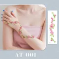 Adhesivo de tatuaje temporal floral colorido para muñeca y clavícula, arte corporal lindo. - AT-001 (Pegatina de Tatuaje de Pulsera)