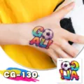 World cup football glitter temporary tattoo sticker for kids party waterproof body art design - CG-130 Football Tattoo Sticker