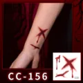 Halloween pegatina de tatuaje temporal de cicatriz impermeable para fiesta de terror y festival. - CC-156 Cicatriz de Halloween