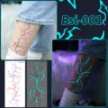 Luminous vein lightning temporary tattoo sticker, waterproof body art for cosplay. - Bsi-001 (Luminous Blood Vessel Tattoo Sticker)