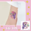 Glitter unicorn temporary tattoo stickers for kids, waterproof cute cartoon party decor. - CG-108 (Glitter Tattoo Sticker)