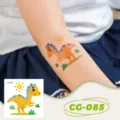 Children glitter dinosaur temporary tattoo waterproof cute cartoon party sticker - CG-085 Glitter Dinosaur Tattoo Sticker / 60*60mm